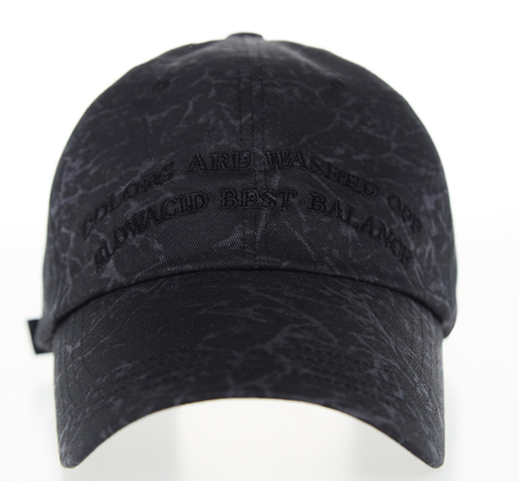 スローアシッド(SLOW ACID) Arc Lettering Cap (STAINED BLACK)