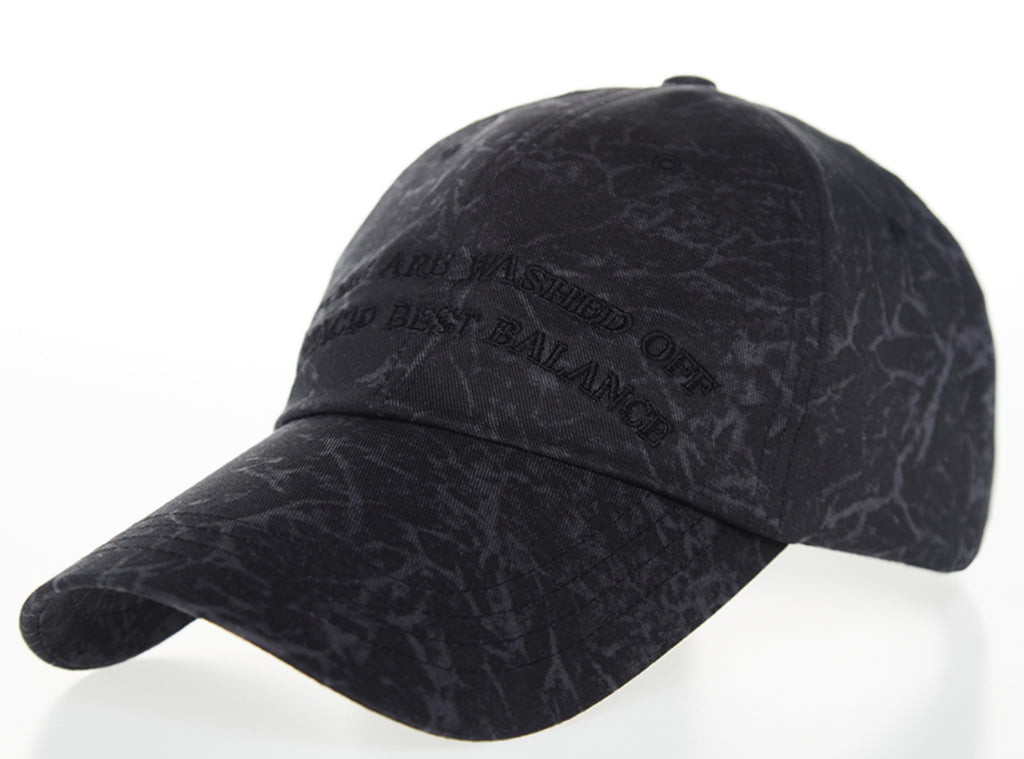 スローアシッド(SLOW ACID) Arc Lettering Cap (STAINED BLACK)