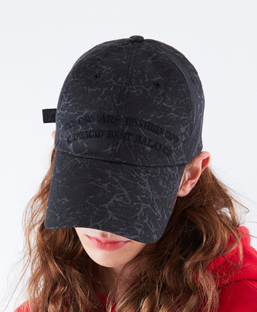 スローアシッド(SLOW ACID) Arc Lettering Cap (STAINED BLACK)