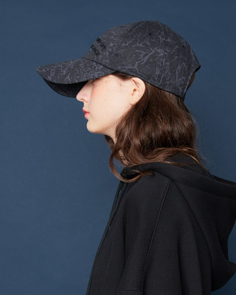 スローアシッド(SLOW ACID) Arc Lettering Cap (STAINED BLACK)