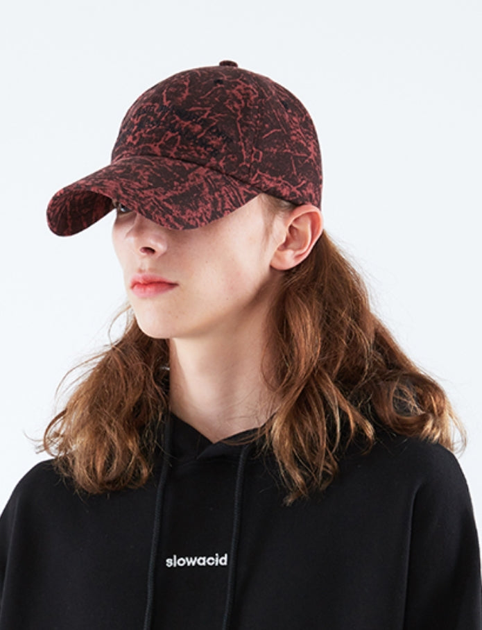 スローアシッド(SLOW ACID)  Arc Lettering Cap (STAINED RED)