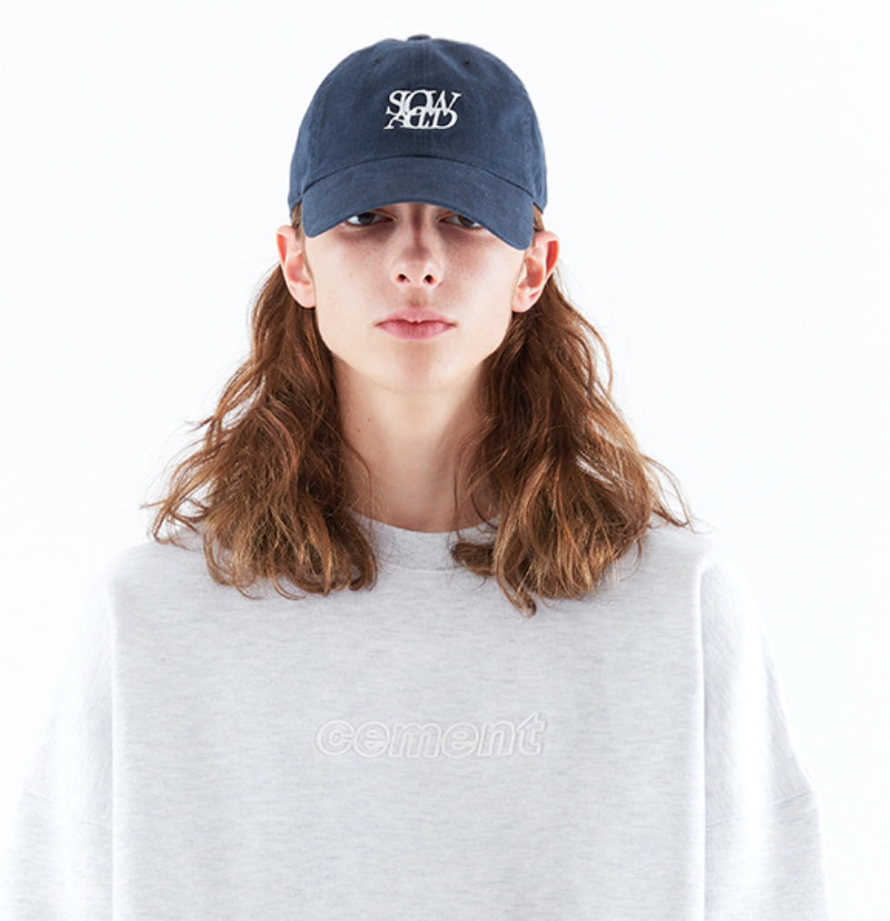 スローアシッド(SLOW ACID)  Contact Logo Washing Cap (NAVY)