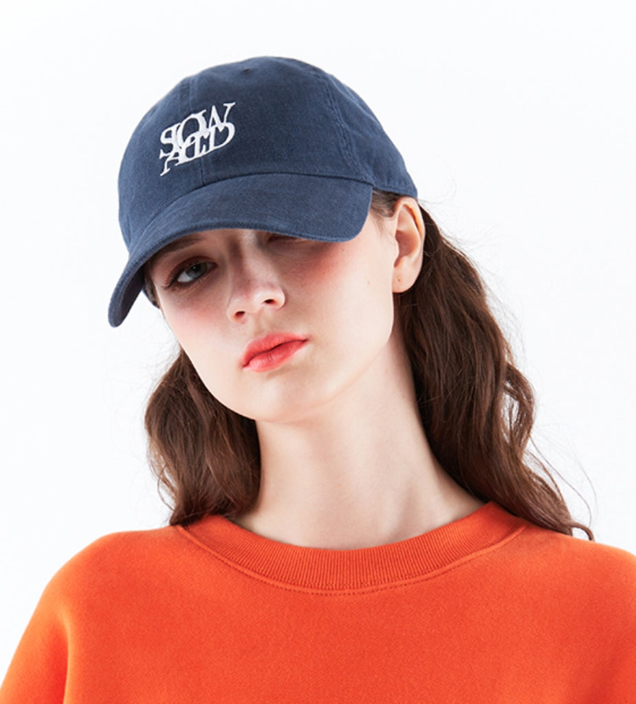スローアシッド(SLOW ACID)  Contact Logo Washing Cap (NAVY)