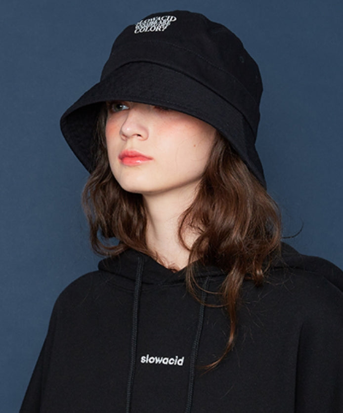 スローアシッド(SLOW ACID)   Season Logo Bucket Hat (BLACK)