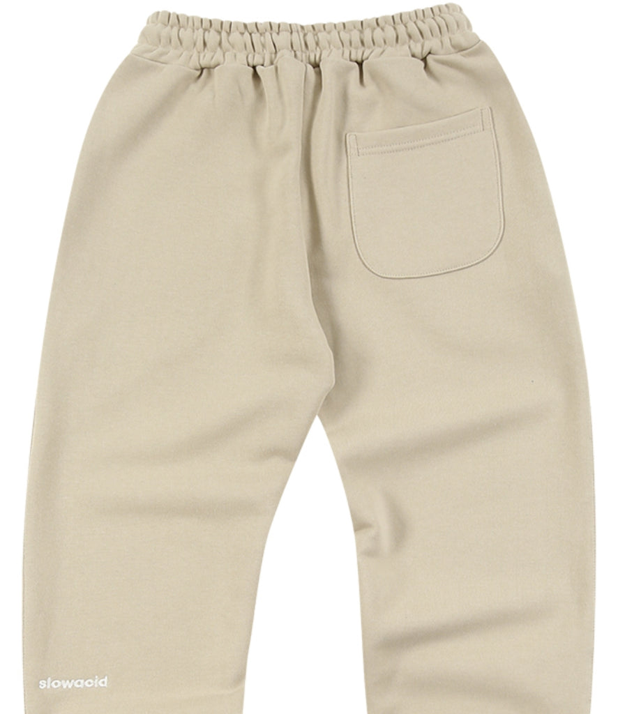 スローアシッド(SLOW ACID)  Signature Logo Sweat pants (SAND BEIGE)
