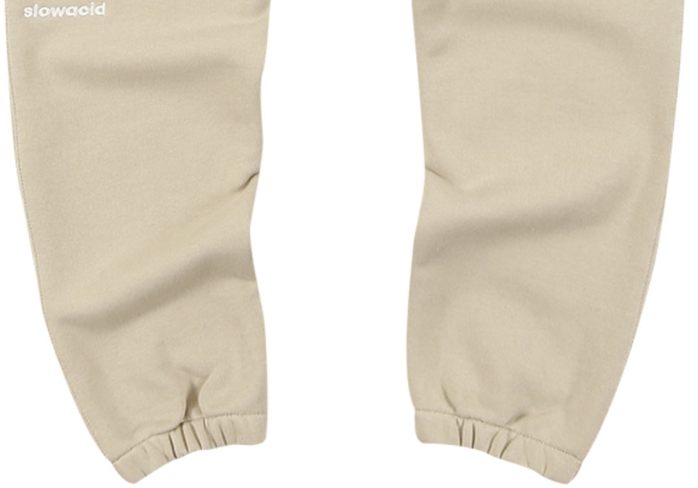 スローアシッド(SLOW ACID)  Signature Logo Sweat pants (SAND BEIGE)