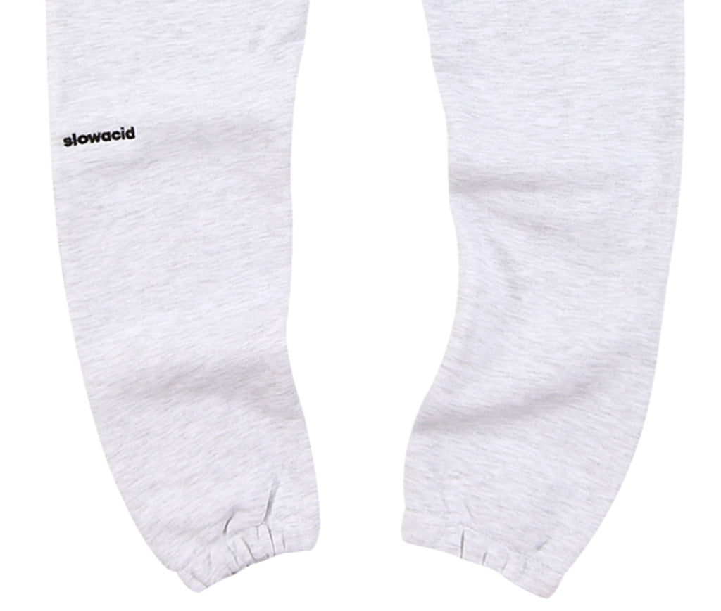 スローアシッド(SLOW ACID)    Signature Logo Sweat pants (MELANGE WHITE)