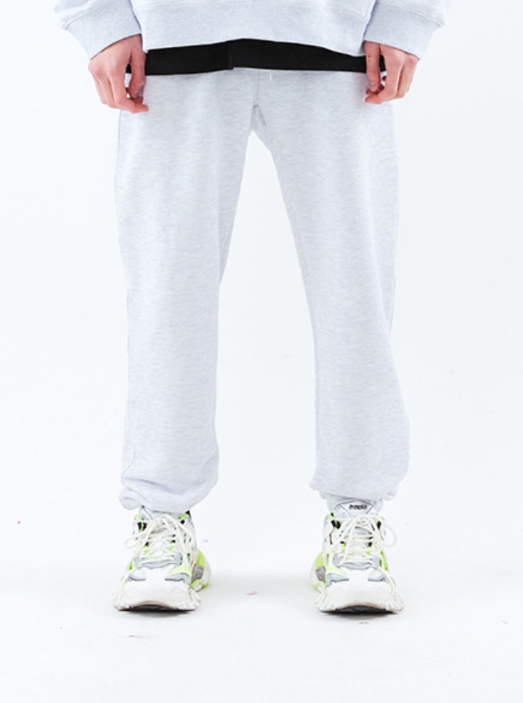 スローアシッド(SLOW ACID)    Signature Logo Sweat pants (MELANGE WHITE)