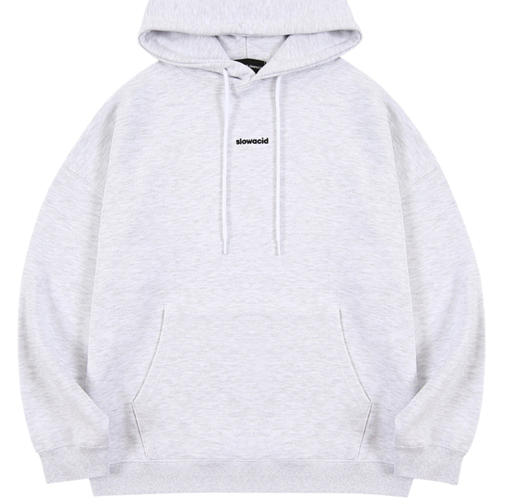 スローアシッド(SLOW ACID)  Signature Logo Hoodie (MELANGE WHITE)