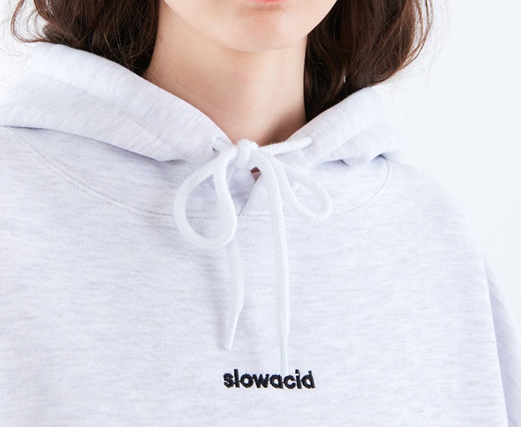 スローアシッド(SLOW ACID)  Signature Logo Hoodie (MELANGE WHITE)