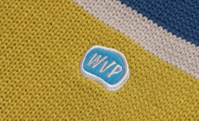 ダブルユーブイプロジェクト(WV PROJECT) Bread Round Knit Blue MJKN7410