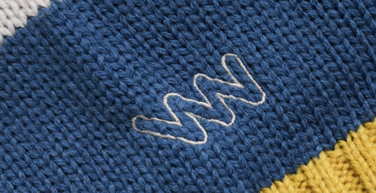ダブルユーブイプロジェクト(WV PROJECT) Bread Round Knit Blue MJKN7410