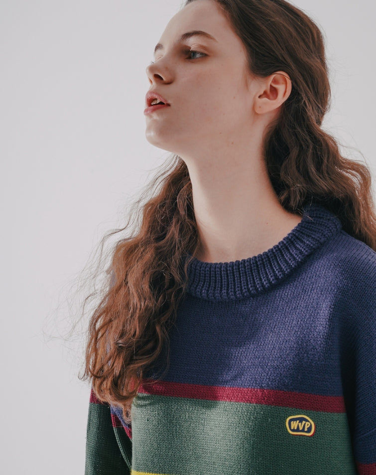 ダブルユーブイプロジェクト(WV PROJECT) Bread Round Knit Navy MJKN7410