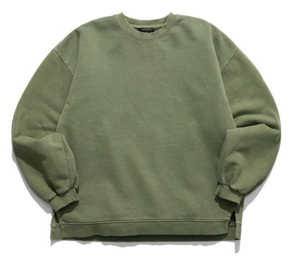 ダブルユーブイプロジェクト(WV PROJECT) Pigment Slit Sweatshirt Khaki JJMT7436