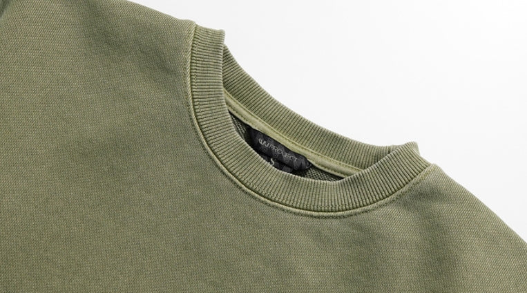 ダブルユーブイプロジェクト(WV PROJECT) Pigment Slit Sweatshirt Khaki JJMT7436