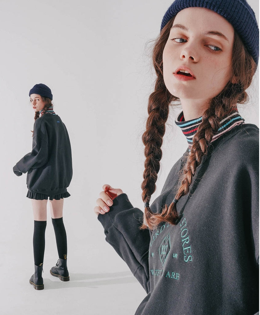 ダブルユーブイプロジェクト(WV PROJECT) Frenny Sweatshirt Black MJMT7407