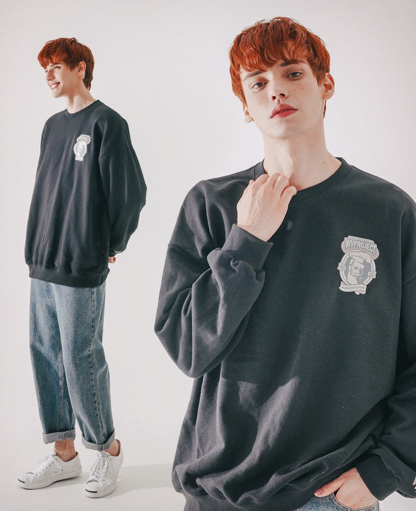 ダブルユーブイプロジェクト(WV PROJECT) Baker Emblem Sweatshirt Black JJMT7409