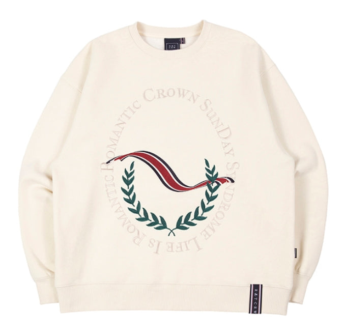 ロマンティッククラウン(ROMANTIC CROWN) CEREMONY LAUREL SWEATSHIRT_OATMEAL