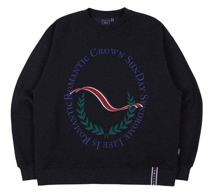 ロマンティッククラウン(ROMANTIC CROWN) CEREMONY LAUREL SWEATSHIRT_NAVY