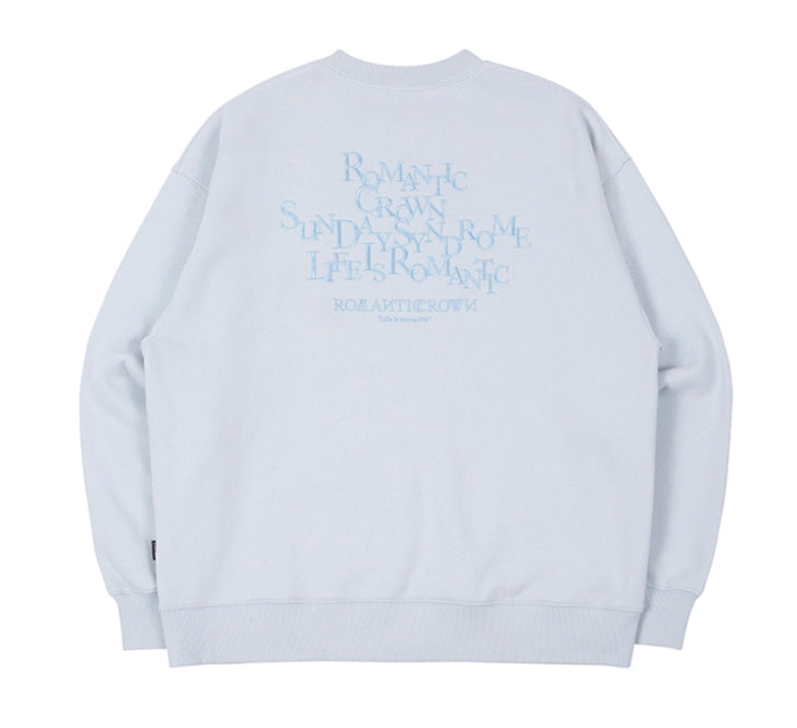 ロマンティッククラウン(ROMANTIC CROWN) CEREMONY LAUREL SWEATSHIRT_SKY BLUE