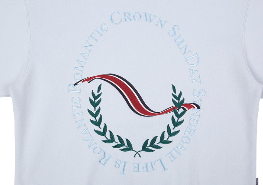 ロマンティッククラウン(ROMANTIC CROWN) CEREMONY LAUREL SWEATSHIRT_SKY BLUE