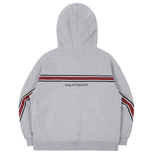ロマンティッククラウン(ROMANTIC CROWN) STRIPE BANDING HOODIE_GREY