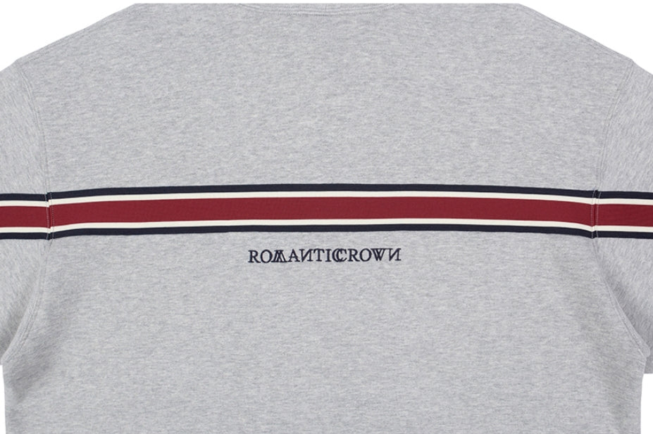 ロマンティッククラウン(ROMANTIC CROWN) STRIPE BANDING HOODIE_GREY