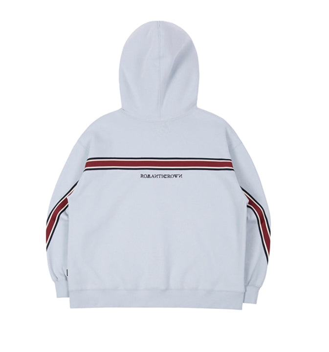 ロマンティッククラウン(ROMANTIC CROWN) STRIPE BANDING HOODIE_SKY BLUE