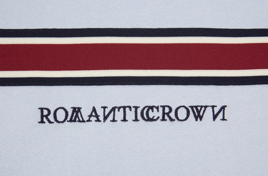 ロマンティッククラウン(ROMANTIC CROWN) STRIPE BANDING HOODIE_SKY BLUE