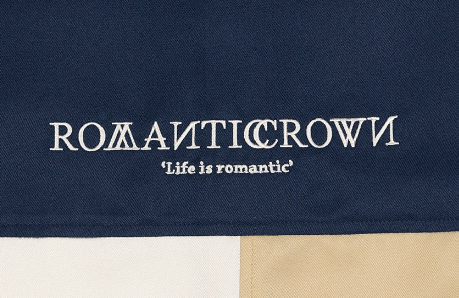 ロマンティッククラウン(ROMANTIC CROWN) COLOR BLOCK HOODIE SHIRT_OATMEAL