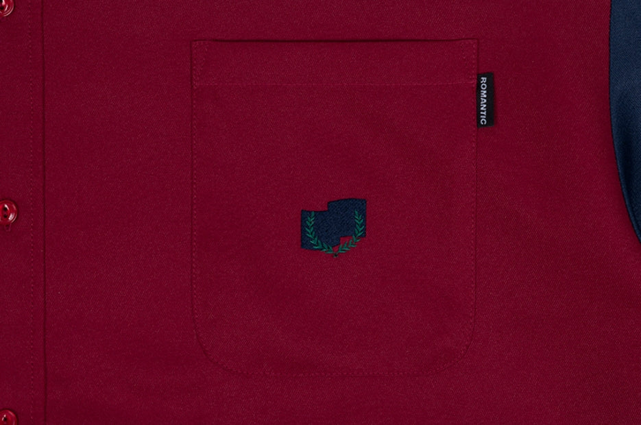 ロマンティッククラウン(ROMANTIC CROWN)COLOR BLOCK HOODIE SHIRT_NAVY
