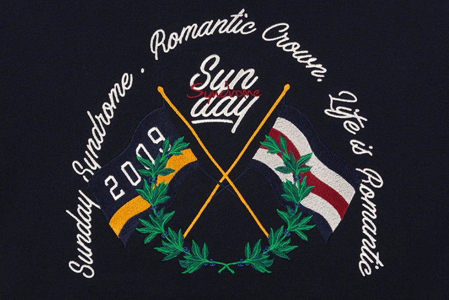 ロマンティッククラウン(ROMANTIC CROWN) SUNDAY SYNDROME FLAG HOODIE_NAVY