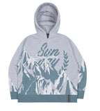 ロマンティッククラウン(ROMANTIC CROWN) MOUNTAIN KNITTED HOODIE_SKY BLUE