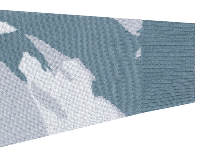 ロマンティッククラウン(ROMANTIC CROWN) MOUNTAIN KNITTED HOODIE_SKY BLUE