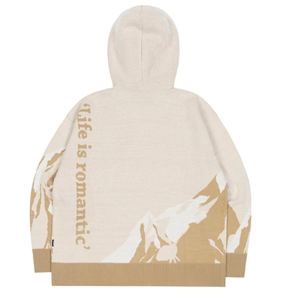 ロマンティッククラウン(ROMANTIC CROWN) MOUNTAIN KNITTED HOODIE_OATMEAL