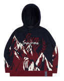 ロマンティッククラウン(ROMANTIC CROWN) MOUNTAIN KNITTED HOODIE_NAVY