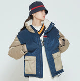 ロマンティッククラウン(ROMANTIC CROWN) COLOR BLOCK POCKET PARKA_BEIGE