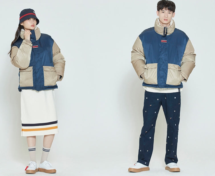 ロマンティッククラウン(ROMANTIC CROWN) COLOR BLOCK POCKET PARKA_BEIGE