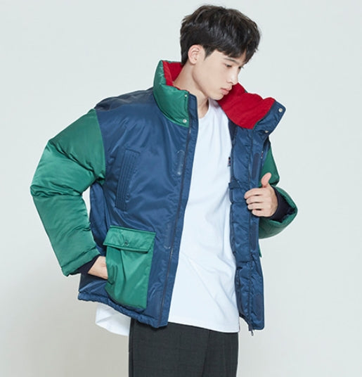 ロマンティッククラウン(ROMANTIC CROWN) COLOR BLOCK POCKET PARKA_GREEN