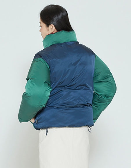 ロマンティッククラウン(ROMANTIC CROWN) COLOR BLOCK POCKET PARKA_GREEN