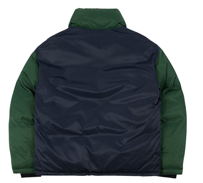 ロマンティッククラウン(ROMANTIC CROWN) COLOR BLOCK POCKET PARKA_GREEN