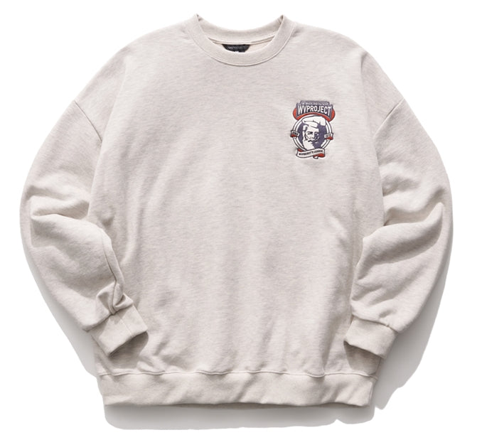 ダブルユーブイプロジェクト(WV PROJECT) Baker Emblem Sweatshirt Oat meal JJMT7409