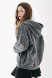 ダブルユーブイプロジェクト(WV PROJECT)  Dust Pigment Hood Zip-up Dark Gray MJOT7437
