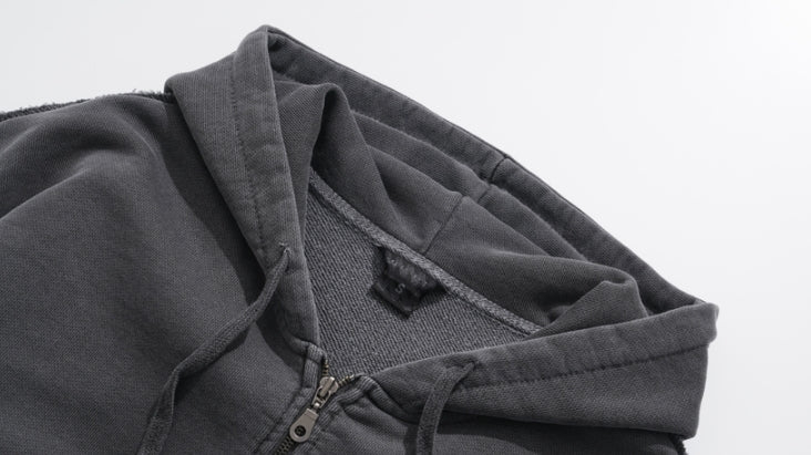 ダブルユーブイプロジェクト(WV PROJECT)  Dust Pigment Hood Zip-up Dark Gray MJOT7437