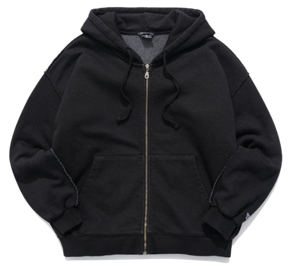 ダブルユーブイプロジェクト(WV PROJECT)  Dust Pigment Hood Zip-up Black MJOT7437