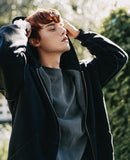 ダブルユーブイプロジェクト(WV PROJECT)  Dust Pigment Hood Zip-up Black MJOT7437