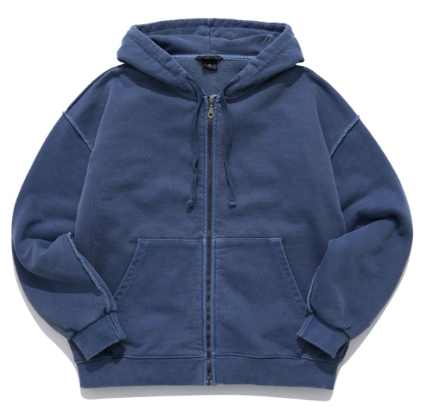ダブルユーブイプロジェクト(WV PROJECT)  Dust Pigment Hood Zip-up Navy MJOT7437