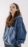 ダブルユーブイプロジェクト(WV PROJECT)  Dust Pigment Hood Zip-up Navy MJOT7437