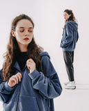 ダブルユーブイプロジェクト(WV PROJECT)  Dust Pigment Hood Zip-up Navy MJOT7437