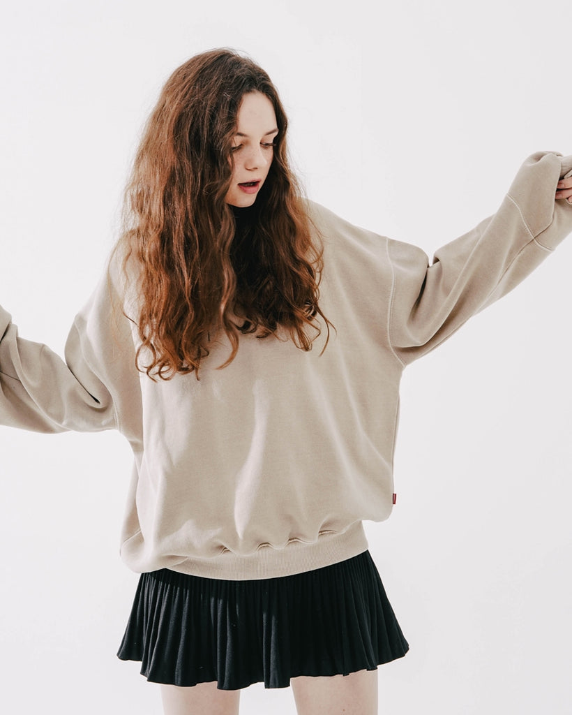 ダブルユーブイプロジェクト(WV PROJECT) Grain Pigment Sweatshirt Beige MJMT7435